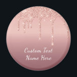 Íman Texto Rosa Dourado Blush Glitter Sparkle Drives Ca<br><div class="desc">Rosa de Texto Personalizado Blush Glitter Sparkle Drips Rosa Wedding ou Fornecimentos de Partido / Presente - Adicione Seu Texto / Nome Único ou Remova Texto - Faça seu Presente Especial - Redimensionar e mover ou remover e adicionar texto / elementos com ferramenta de personalização. Design por MIGNED. Por favor,...</div>