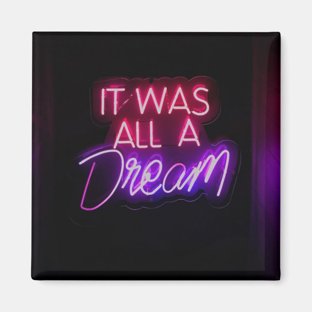 Íman Texto Rosa Púrpura Arte Era Tudo Um Sinal De Sonho (Frente)