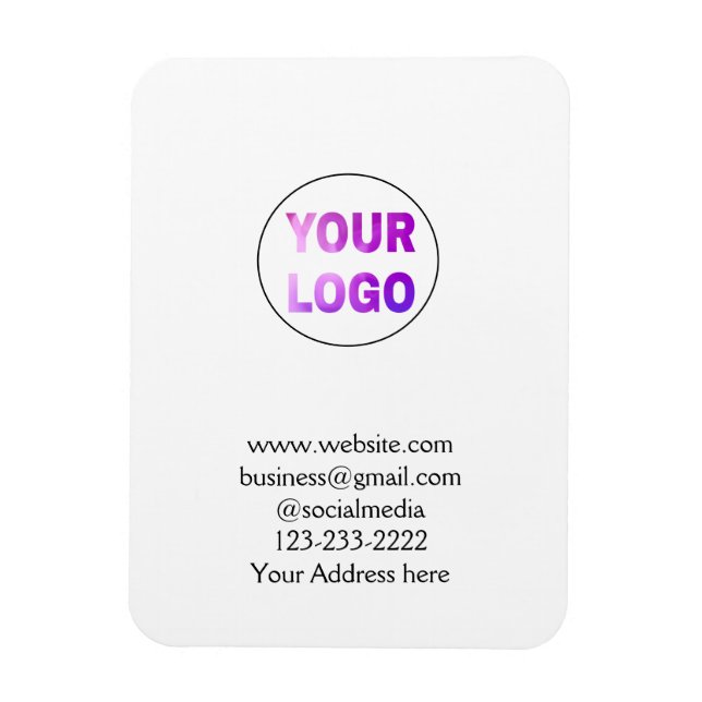 Íman texto simples mínimo adicione seu logotipo/design  (Vertical)