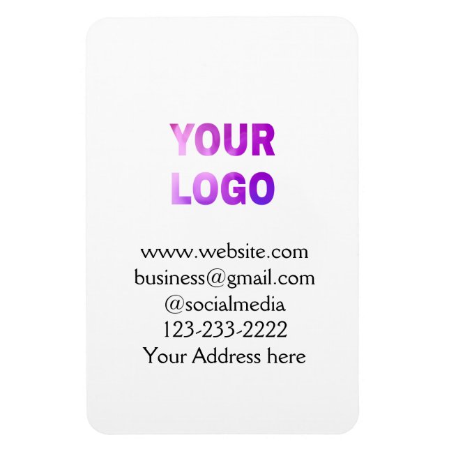 Íman texto simples mínimo adicione seu logotipo/design  (Vertical)
