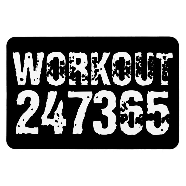 Íman Texto vestido e arranhado Workout 247365 branco (Horizontal)