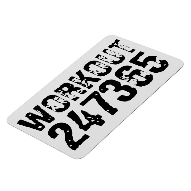 Íman Texto vestido e arranhado Workout 247365 preto (Left Side)