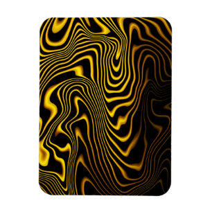 Íman Textura de Redemoinhos Preto Amarelo Dourado