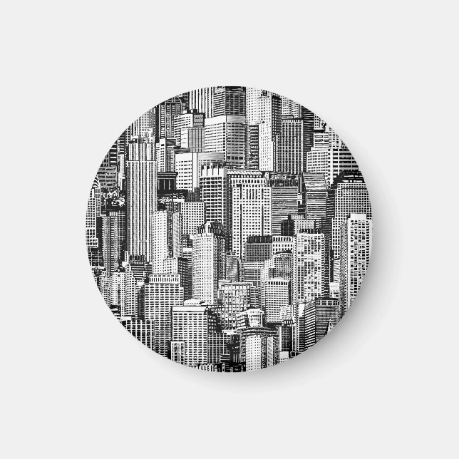 Íman Textura Isométrica de Cidade do Skyscraper (Frente)