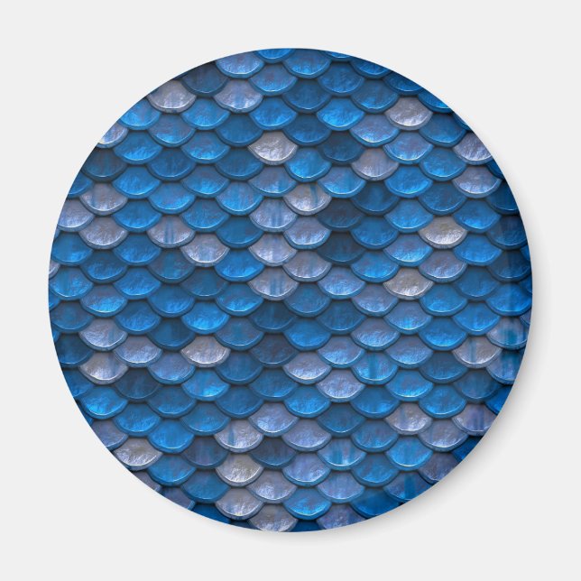 Íman Textura Sereia de Peixe de Escala Metálica Azul Dr (Frente)