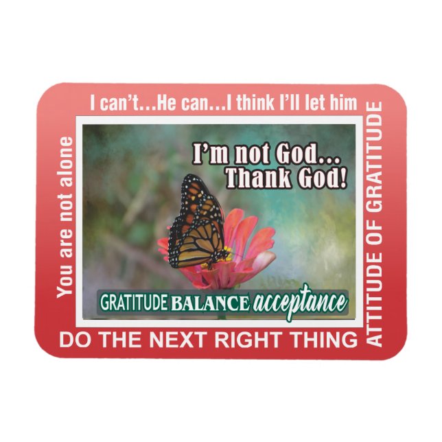 Íman thank God  slogans butterflies Magnet (Horizontal)