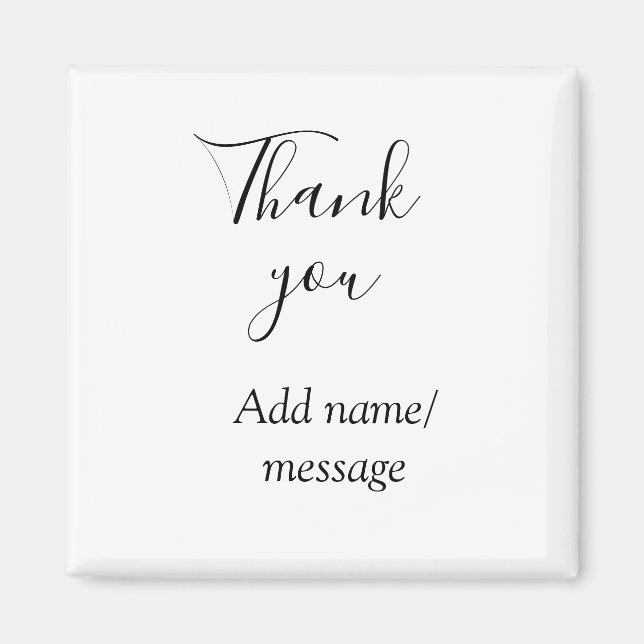 Íman Thank you add name message simple stylish calligra (Frente)
