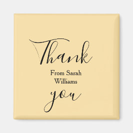 Íman Thank you from add name yellow Pastel boho wedding