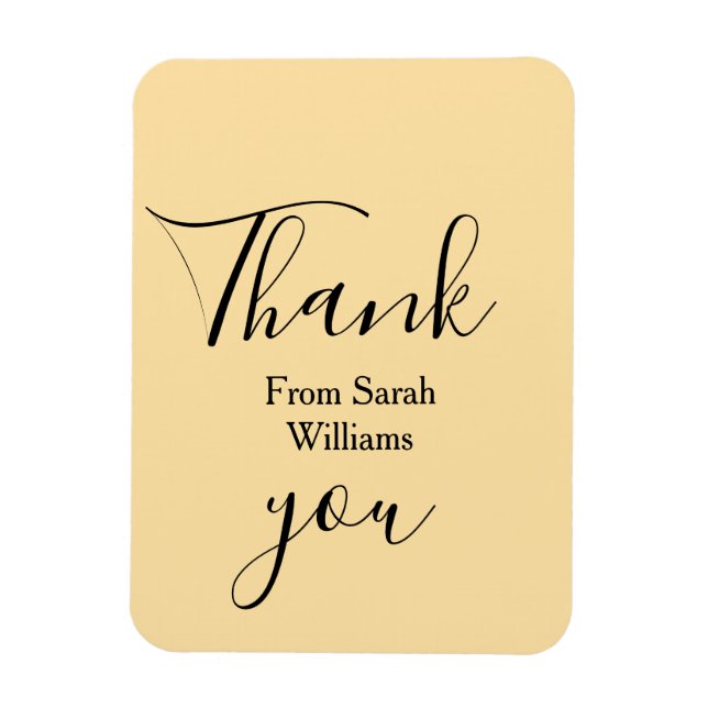 Íman Thank you from add name yellow Pastel boho wedding (Vertical)