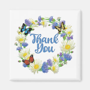 Íman Thank You Note - Floral Handwritten Many Thanks
