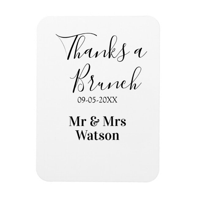 Íman Thanks a brunch post wedding name date simple  (Vertical)