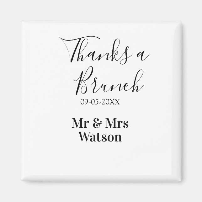 Íman Thanks a brunch post wedding name date simple  (Frente)