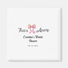 Íman that's amore bridal shower pink retro bow boho nam