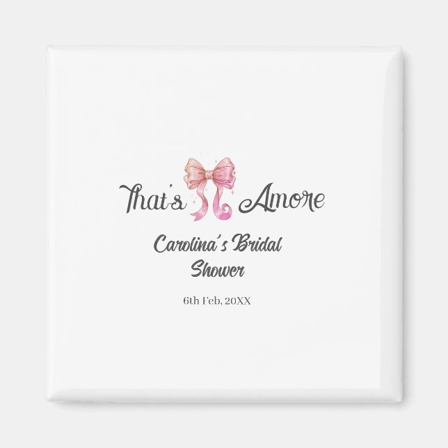 Íman that's amore bridal shower pink retro bow boho nam (Frente)
