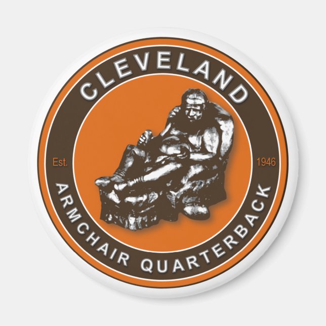 Íman The Armlate Quarterback Cleveland Football Magnet (Frente)
