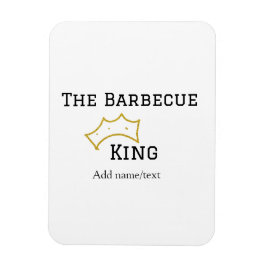 Íman The Barbecue king crownadd name text cooking best 