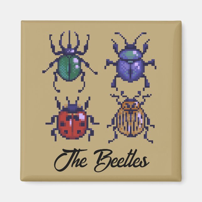 Íman The Beetles, pixelart (Frente)