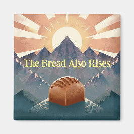 Íman "The Bread Also Rises" Literary Pun Kitchen Magnet
