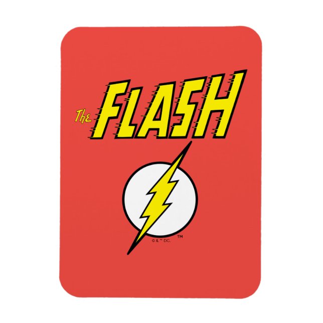 Íman The Flash Name & Lightning Bolt Logo (Vertical)