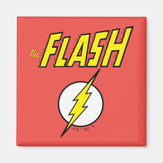 Íman The Flash Name & Lightning Bolt Logo (Frente)
