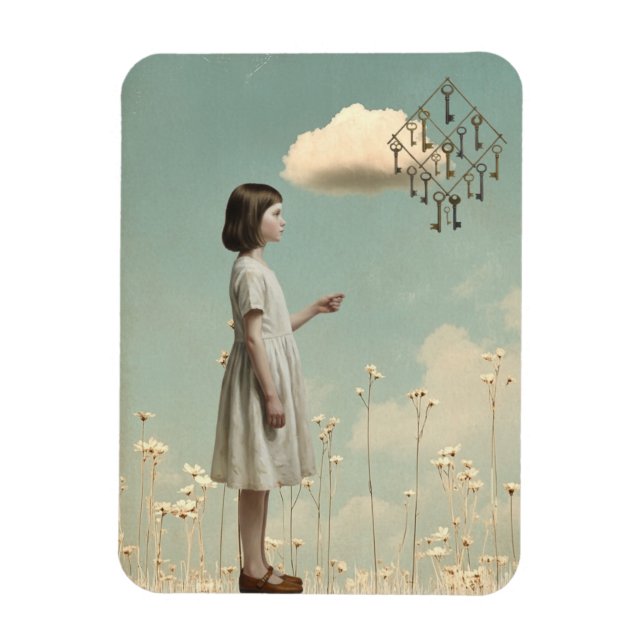 Íman The Girl & Her Key Kite | Surreal Storybook  (Vertical)