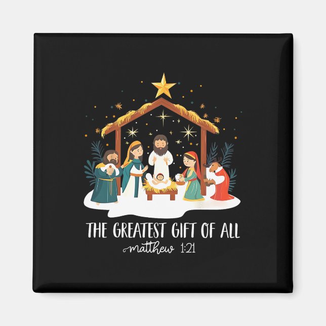 Íman The Greatest For All Christmas Nativity Jesus Chri (Frente)