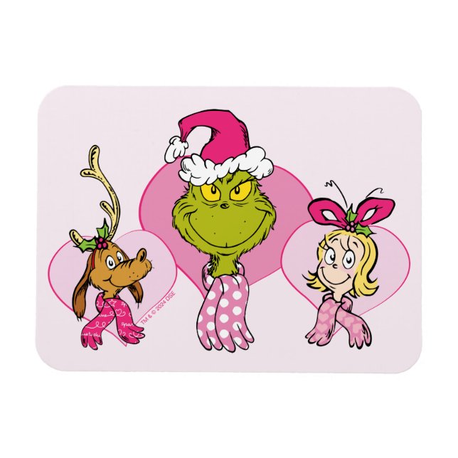 Íman The Grinch Crew in Pink Valentine's Portrait (Horizontal)
