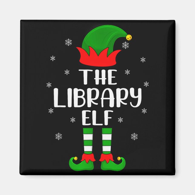Íman The Library Elf Christmas Party Matching Family Xm (Frente)