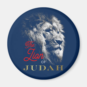 Íman The Lion of Judah Navy Blue Red Gold Christian