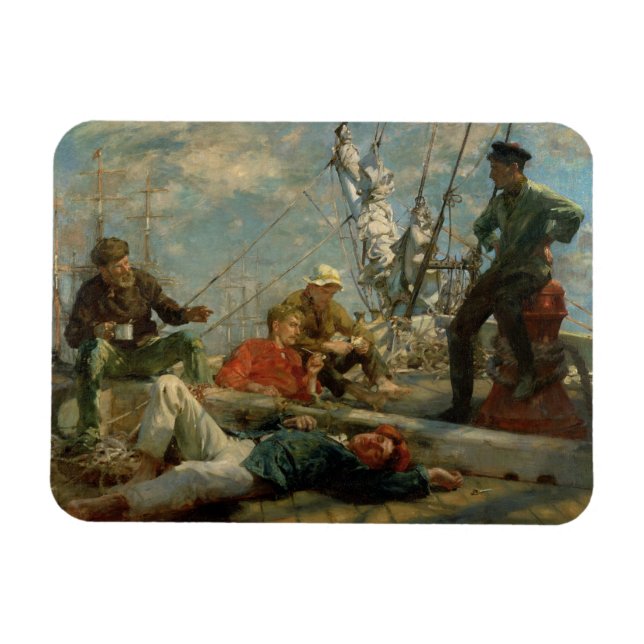 Íman The Midday Rest (Sailors Yarning), 1906 (óleo em c (Horizontal)