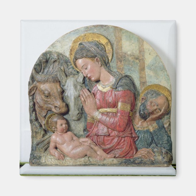 Íman The Natividade, c.1460 (pintado de terracota) (Frente)