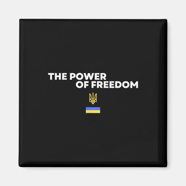 Íman The Power Of Freedom Trident Ukrainian Flag Symbol (Frente)