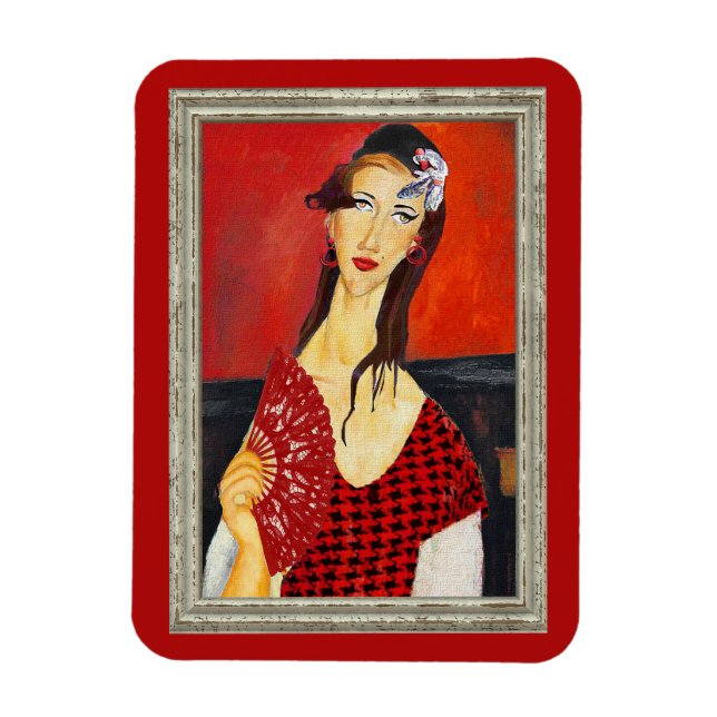Íman The Red Fan (based on Modigliani's painting) (Vertical)