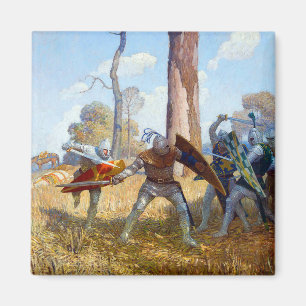 Íman The Slay of Sir Lamorak, c. 1922, por N.C. Wyeth