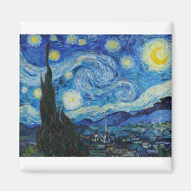Íman The Starry Night 1889, por Vincent van Gogh (Frente)