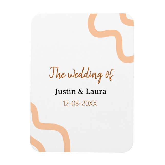 Íman The wedding of add bride groom name date peach (Vertical)