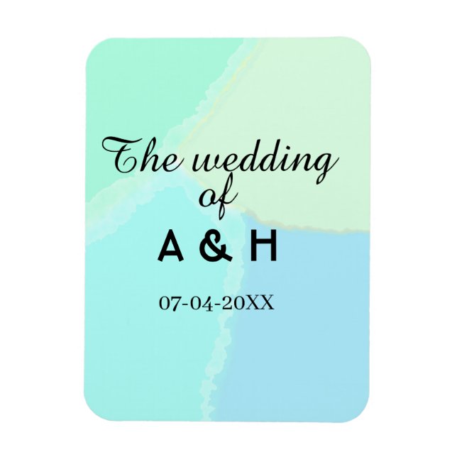 Íman The wedding of add couple name initial letter date (Vertical)