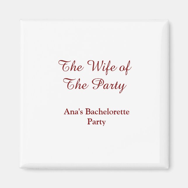 Íman The wife of the party bachelorette party name date (Frente)