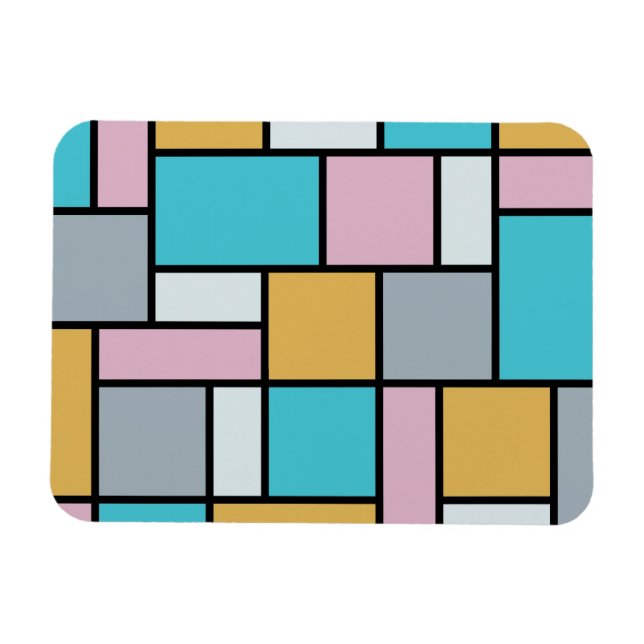 Íman Theo Van Doesburg - Composição 17 - Arte Mondrian (Horizontal)