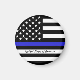 Íman Thin Blue Line e polícia de bandeira americana / 