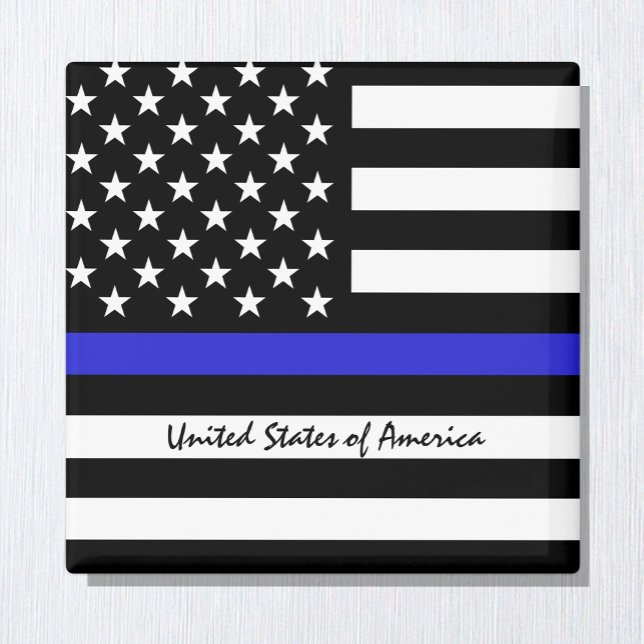 Íman Thin Blue Line e polícia de bandeira americana / e (Criador carregado)
