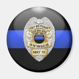 Íman Thin Blue Line & Lest We Forget Badge