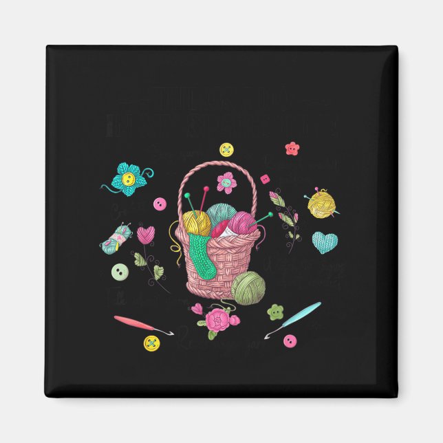 Íman Thing I Do In My Spare Time Crochet Funny Crocheti (Frente)