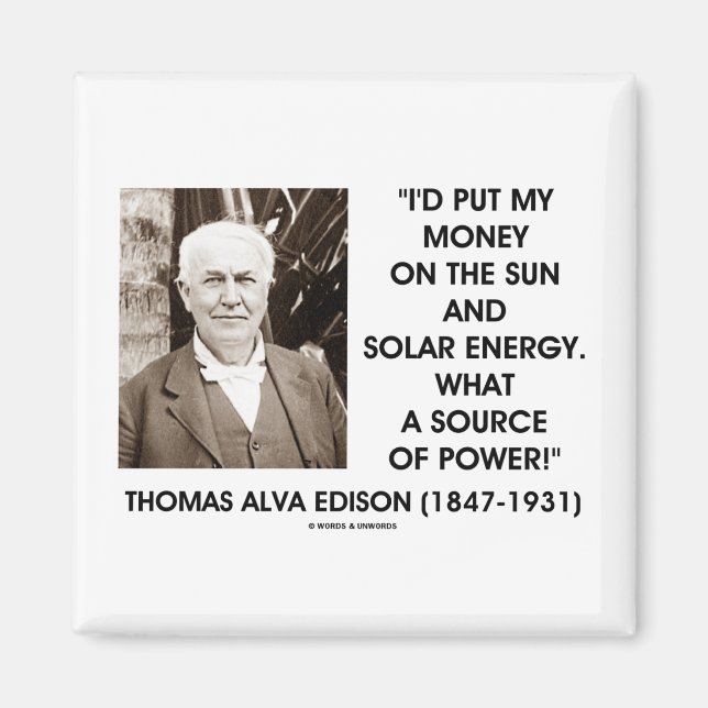 Íman Thomas Edison Sun Energia Solar Fonte De Energia (Frente)