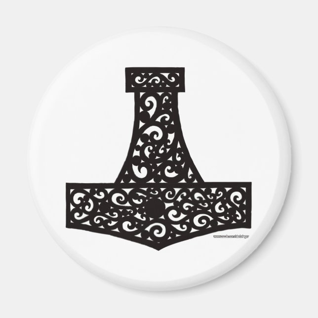 Íman Thors Hammer em preto (Frente)