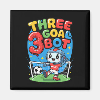 Íman Three Goal Bot Soccer Lover 3th Birthday