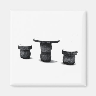 Íman Three Stone Round Benches Snow Photo magnet