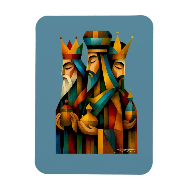Íman Three Wise Men Abstract Nativity Art (Vertical)