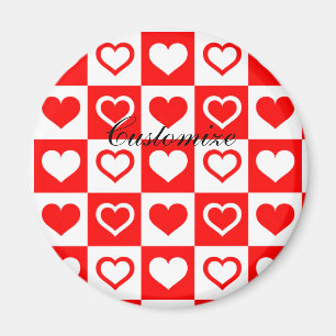 Íman Thunder_Cove do Padrão de Xadrez do Coração Ver