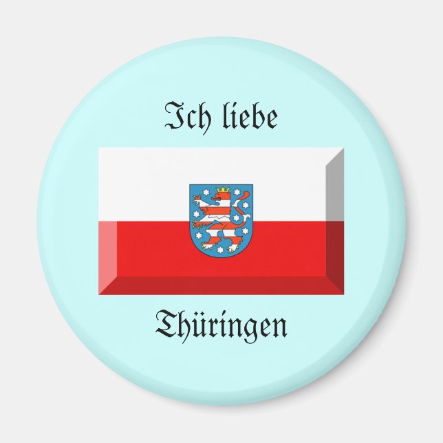 Íman Thuringen Flag Gem (Frente)